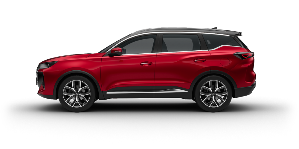 Красный с чёрной крышей